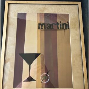Martini fine framed  art  21’ inch by 25’ inch